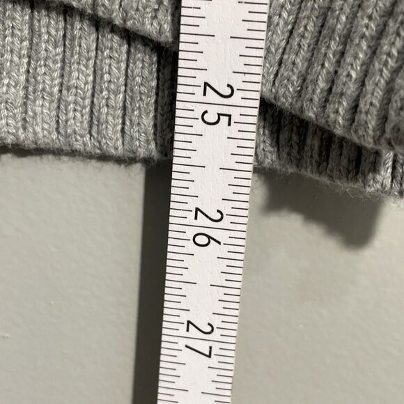 Talbots Gray Cable Knit Sweater Women’s L – Quarter Zip, Long Sleeve Pullover - Picture 8 of 14